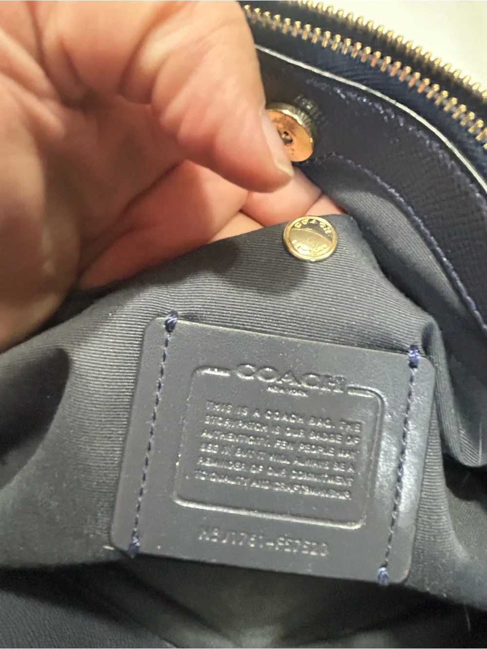 Coach Small Christie Carryall in Crossgrain Leather-midnight navy